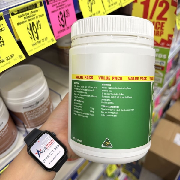 Viên uống magnesium hỗ trợ cơ bắp và thần kinh Healthy Care Magnesium Glycinate