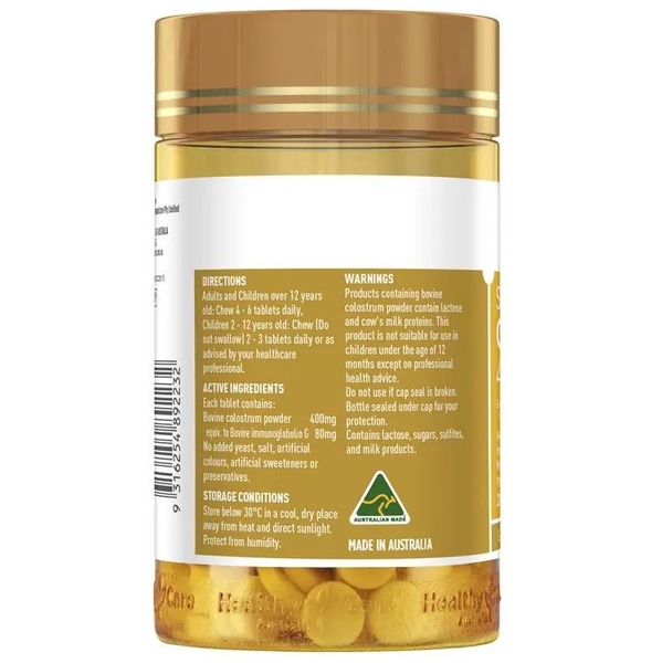 Sữa non Úc dạng viên Healthy Care Super Colostrum 400mg 200 viên