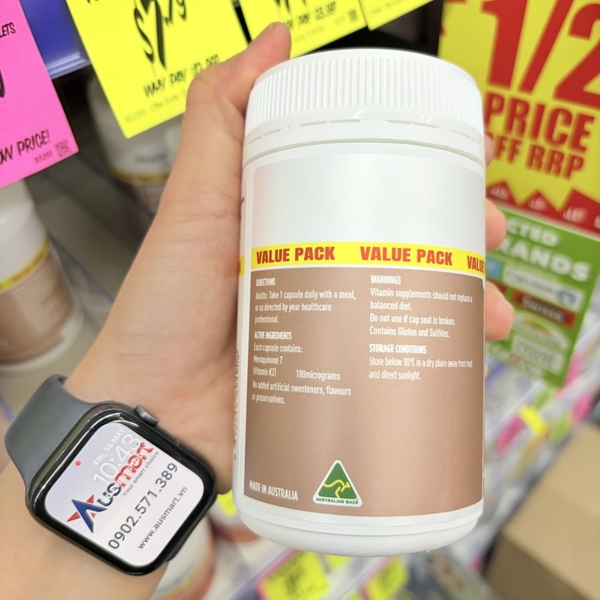 Viên uống bổ sung Vitamin K2 180mcg Healthy Care hỗ trợ xương