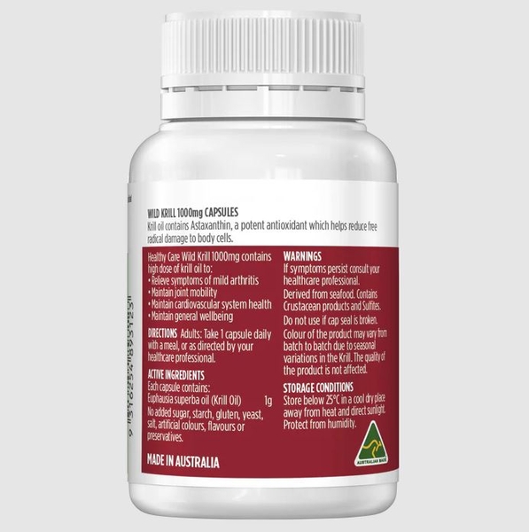 Dầu nhuyễn thể Healthy Care Wild Krill Oil 1000mg