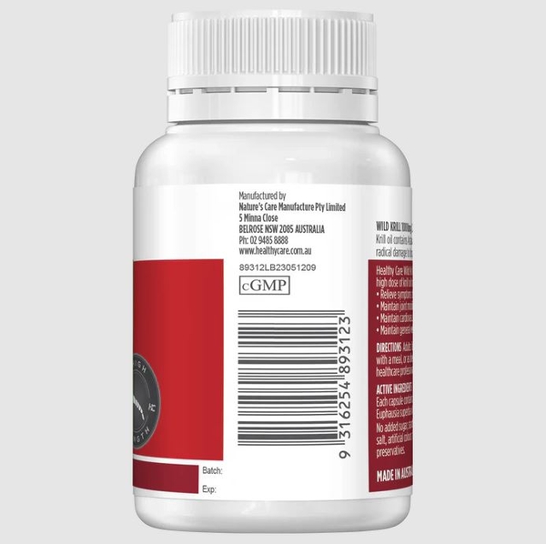 Dầu nhuyễn thể Healthy Care Wild Krill Oil 1000mg