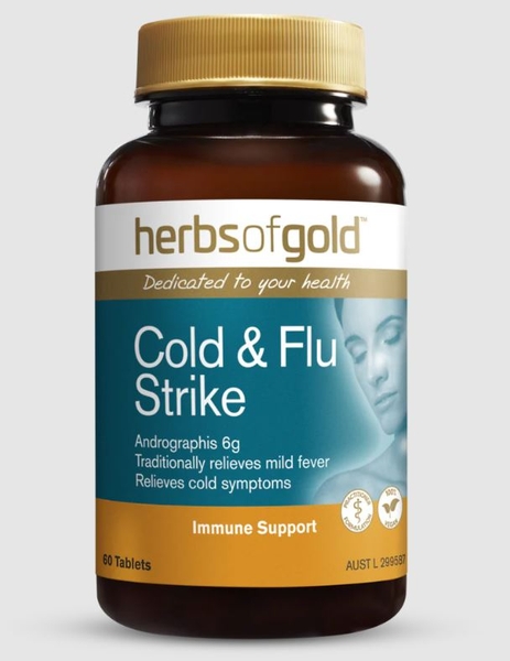 Viên uống hỗ trợ trị cảm cúm và tăng cường miễn dịch Herbs of Gold Cold & Flu Strike
