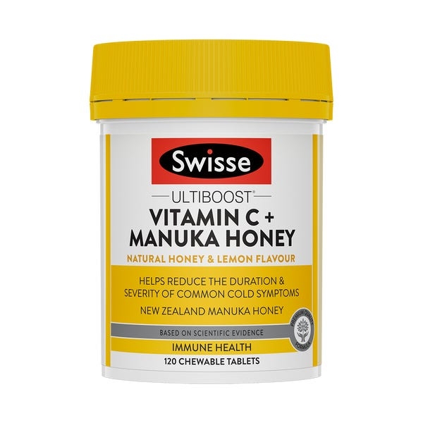 Hỗ trợ hệ miễn dịch Swisse Ultiboost Vitamin C + Manuka Honey 120 viên