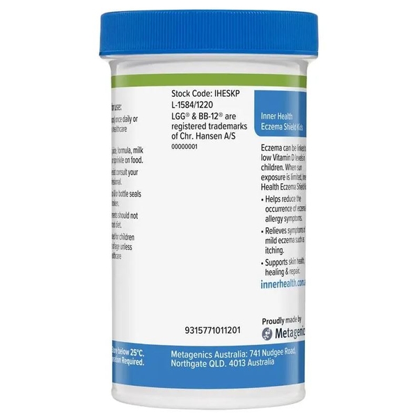 Lợi khuẩn cho bé bị viêm da cơ địa Eczema Shield Kids Inner Health 60g