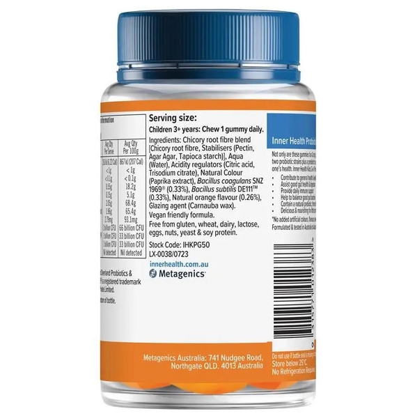 Kẹo dẹo lợi khuẩn cho bé Inner Health Kids 3 in 1 Probiotic Gummies 50 viên
