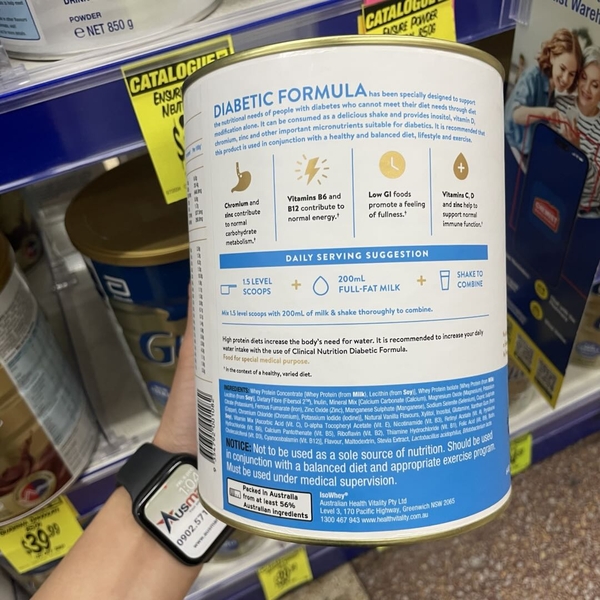 Sữa tiểu đường IsoWhey Clinical Nutrition Diabetic Vanilla 640g