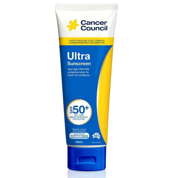 Kem chống nắng Cancer Council Ultra Sunscreen SPF 50+ 110ml