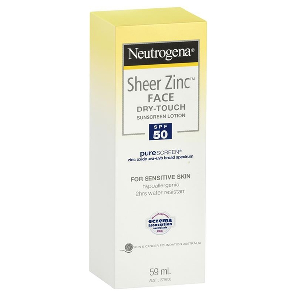 Kem chống nắng cho da mặt Neutrogena Sheer Zinc Face SPF50 59ml [Pre-order]