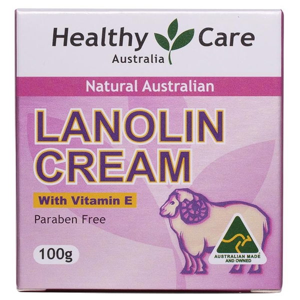 Kem dưỡng da Healthy Care Natural Lanolin & Vitamin E Cream 100g | Sản phẩm chất lượng Úc