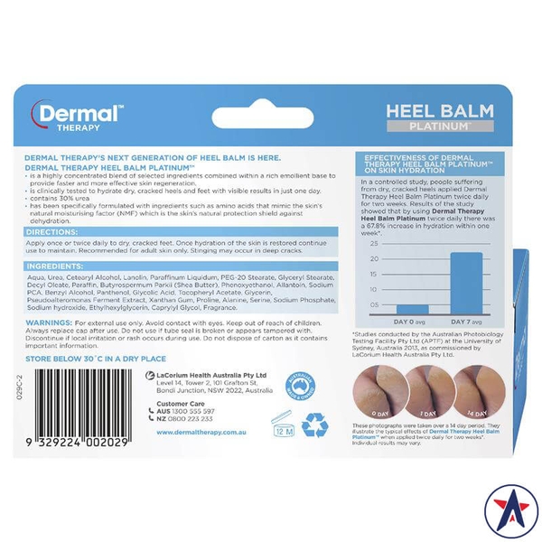 Kem dưỡng ẩm phục hồi gót chân Dermal Therapy Heel Balm Platinum