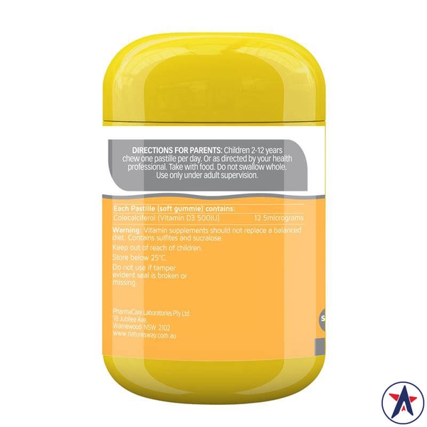 Kẹo dẻo bố sung Vitamin D3 hàm lượng cao Nature's Way Kids Smart 50 viên