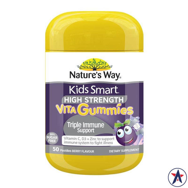 Kẹo dẻo tăng miễn dịch Nature's Way Kids Smart Triple Immune Support 50 viên [Pre-order]