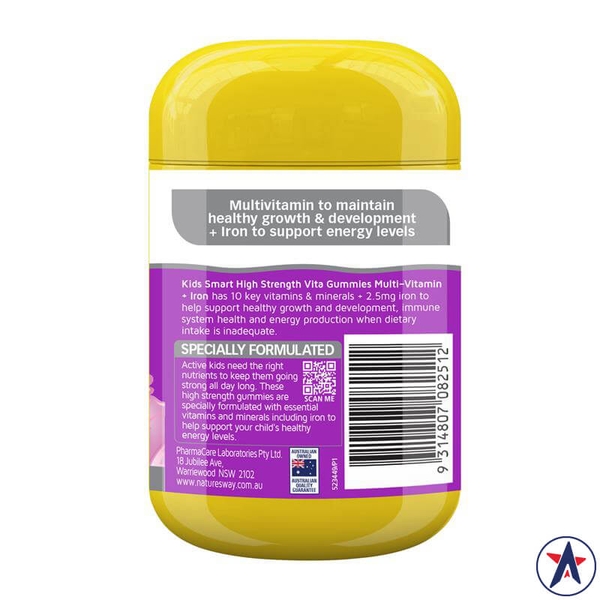 Kẹo vitamin + sắt Nature's Way Kids Smart High Strength Multi + Iron 40 viên
