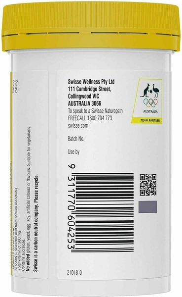 Swisse Ultiboost Vitamin C Chewable 500mg của Úc