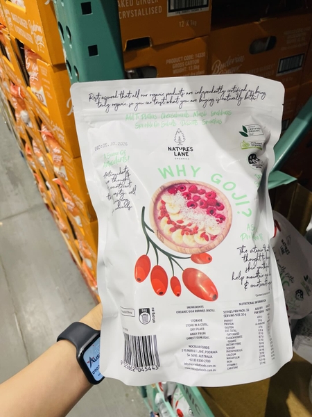 Quả kỷ tử hữu cơ Nature's Lane Organic Goji Berries 1 kg