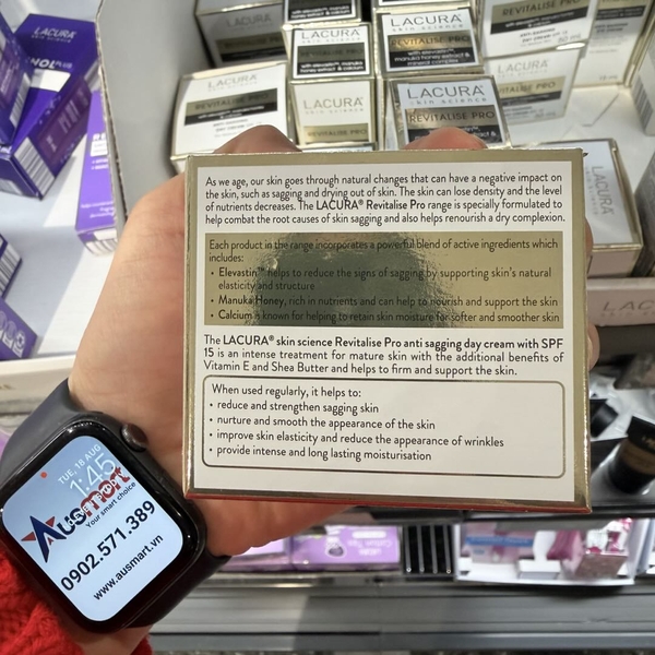 Kem dưỡng ban ngày LACURA Revitalise Pro Anti-Sagging Day Cream with SPF 15