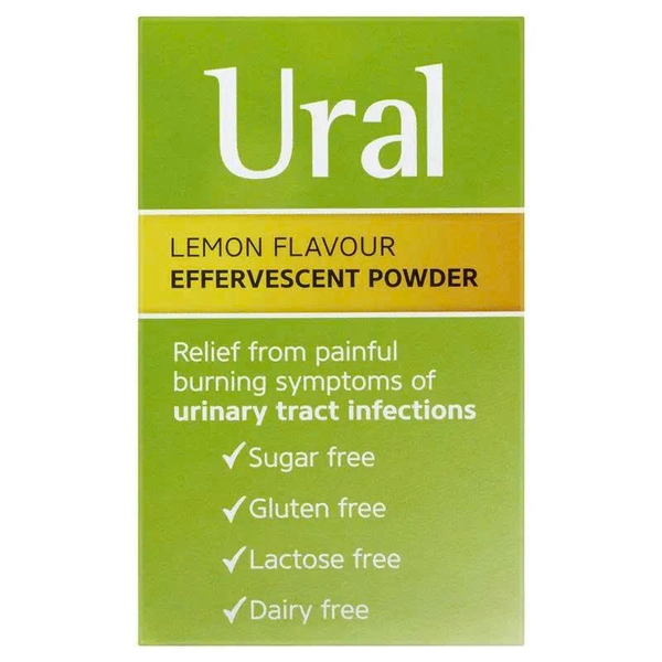 Bột Ural Lemon & Cranberry Flavour Effervescent hỗ trợ đường tiết niệu 28 gói