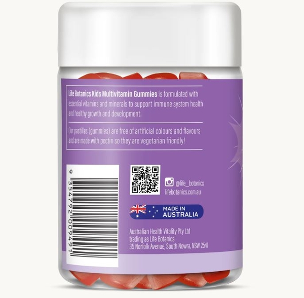 Kẹo dẻo bổ sung vitamin cho trẻ em Life Botanics Kids Multivitamin Gummies