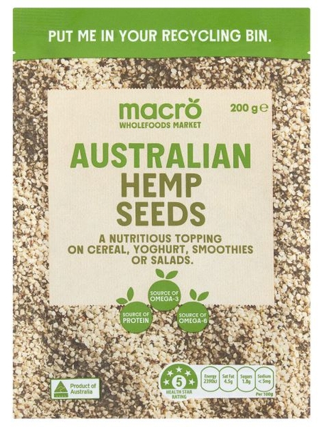 Hạt gai dầu Macro Australian Hemp Seeds 200g
