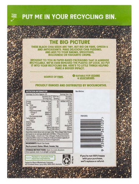 Hạt chia đen của Úc Macro Black Chia Seeds