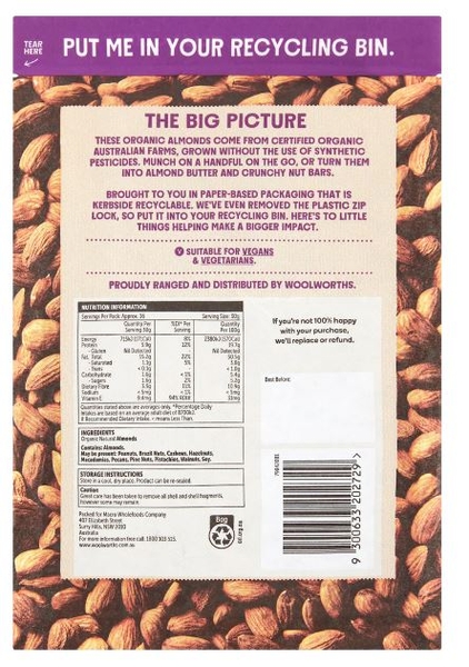 Hạt hạnh nhân hữu cơ Macro Organic Almonds 500g