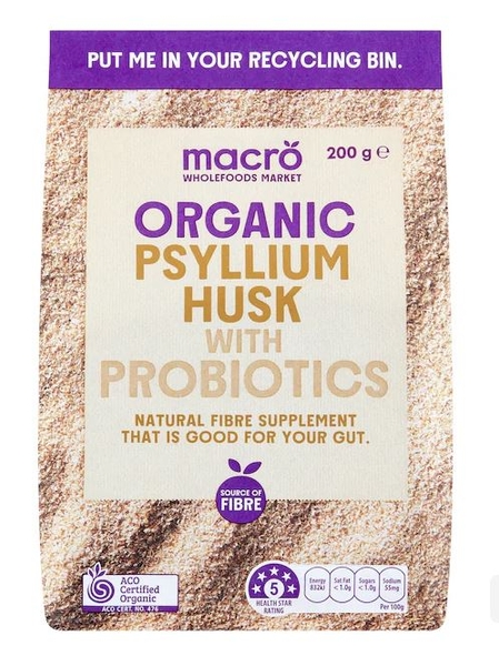 Bột vỏ hạt mã đề hữu cơ Macro Organic Psyllium Husk With Probiotics 200g