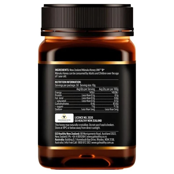 Mật ong Manuka GO Healthy UMF 8+ (MGO 180+) 500g