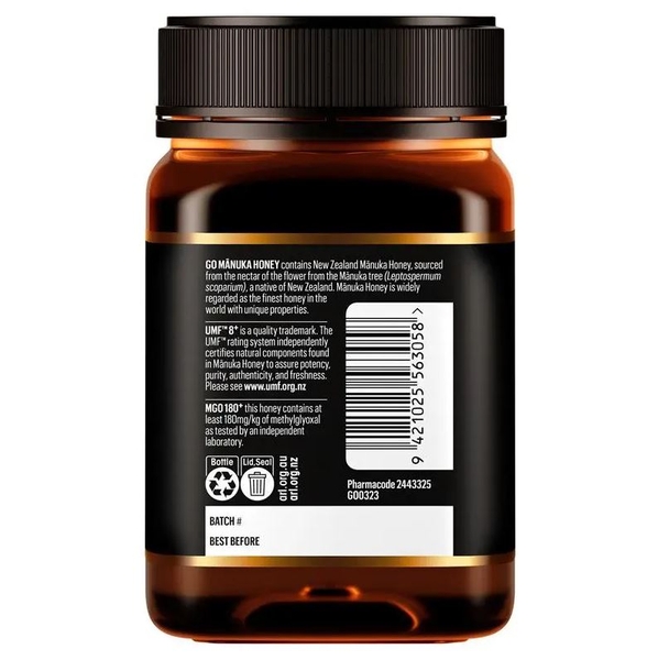 Mật ong Manuka GO Healthy UMF 8+ (MGO 180+) 500g