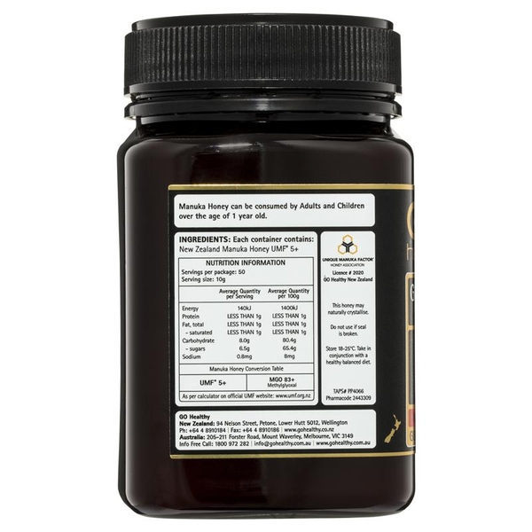 Mật ong Manuka Úc GO Healthy UMF 5+ (MGO 80+) Manuka Honey 500g