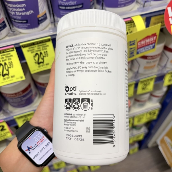 Bột hỗ trợ tăng cơ Melrose FutureLab Ultra Pure Creatine