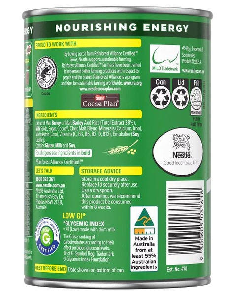 Sữa Milo Úc Nestlé chính hãng từ Australia