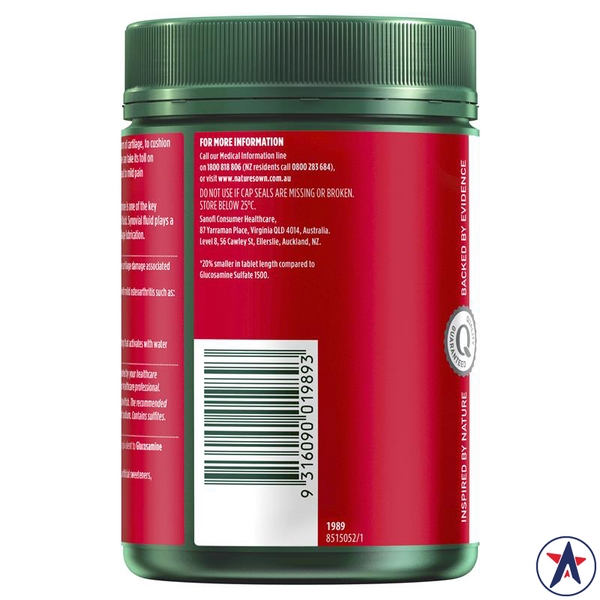 Nature's Own Glucosamine Sulfate for Joint Health 400 viên bổ xương khớp