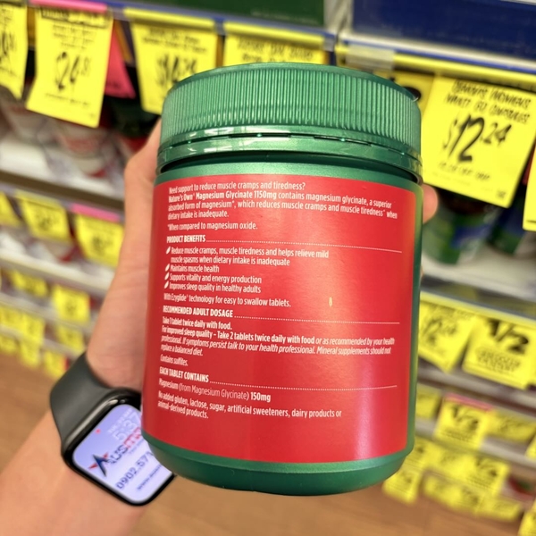 Viên uống bổ sung Magie Nature's Own Magnesium Glycinate