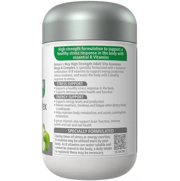 Kẹo dẻo vitamin B Nature's Way Adult Vita Gummies High Strength Mega B Complex 50 viên