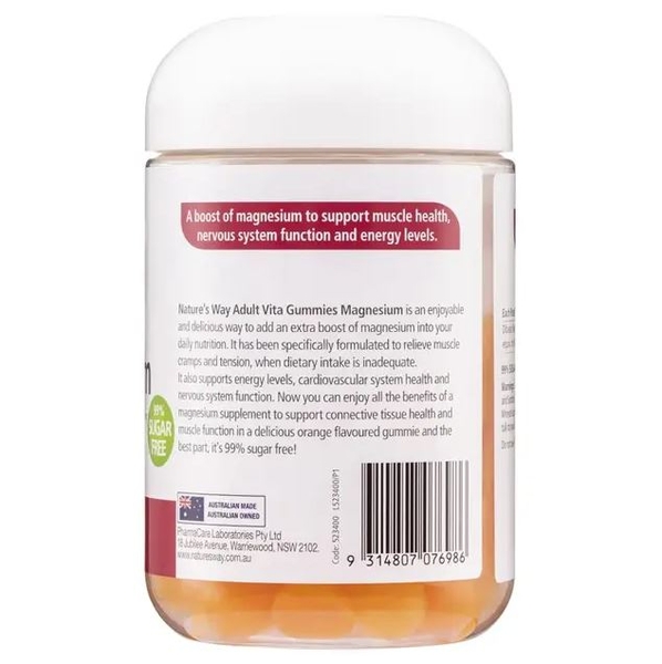 Kẹo dẻo bổ sung Magie Nature's Way Magnesium Vita Gummies 80 viên