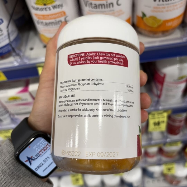 Kẹo dẻo bổ sung Magie Nature's Way Magnesium Vita Gummies 80 viên