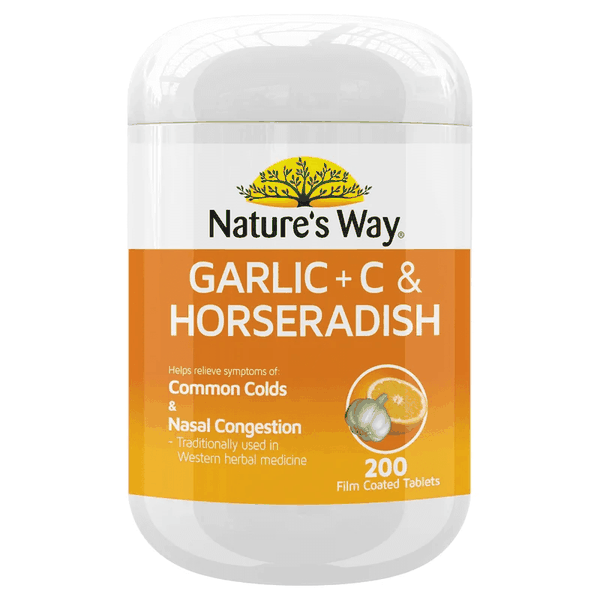 Nature's Way Garlic + C & Horseradish phòng cảm cúm 200 viên