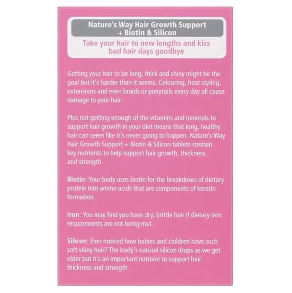 Nature's Way Hair Growth Support + Biotin & Silicon 30 viên