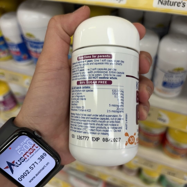 Viên uống bổ sung Canxi từ tảo biển Nature’s Way Liquid Algae Calcium With Magnesium + Zinc cho bé