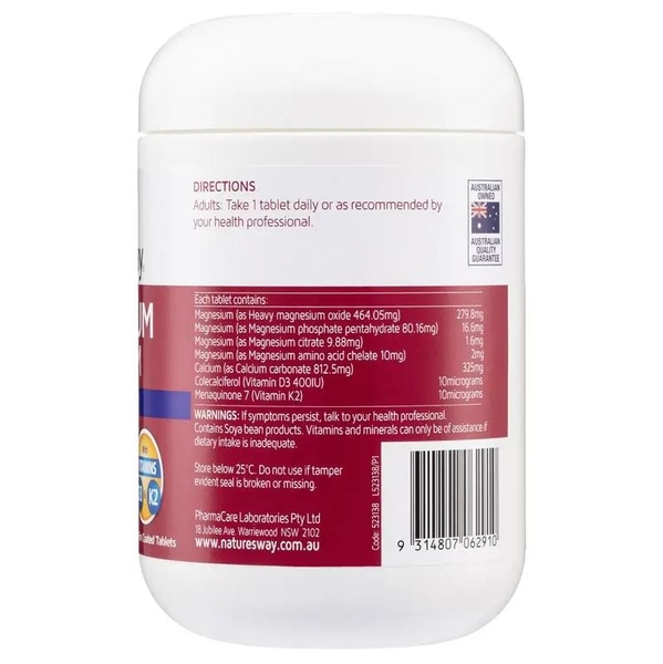 Viên uống bổ xương khớp & cơ bắp Nature's Way Magnesium Plus Calcium