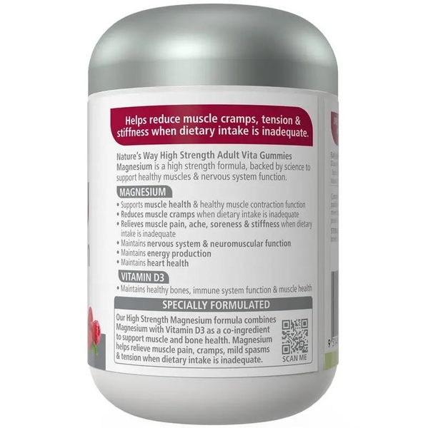 Kẹo dẻo bổ sung magie Nature's Way Adult Vita Gummies High Strength Magnesium