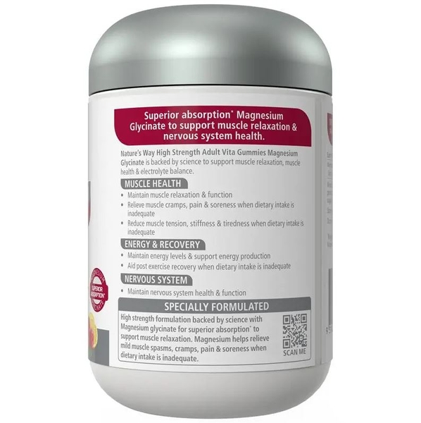 Kẹo dẻo bổ sung Magie Nature's Way Adult Vita Gummies High Strength Magnesium Glycinate