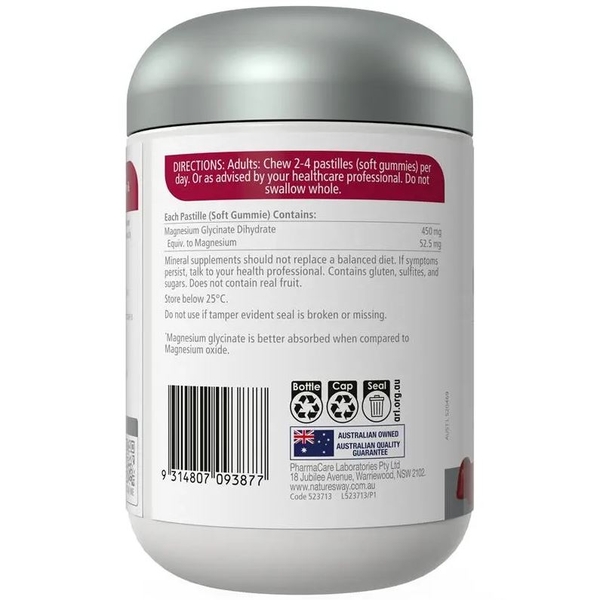 Kẹo dẻo bổ sung Magie Nature's Way Adult Vita Gummies High Strength Magnesium Glycinate