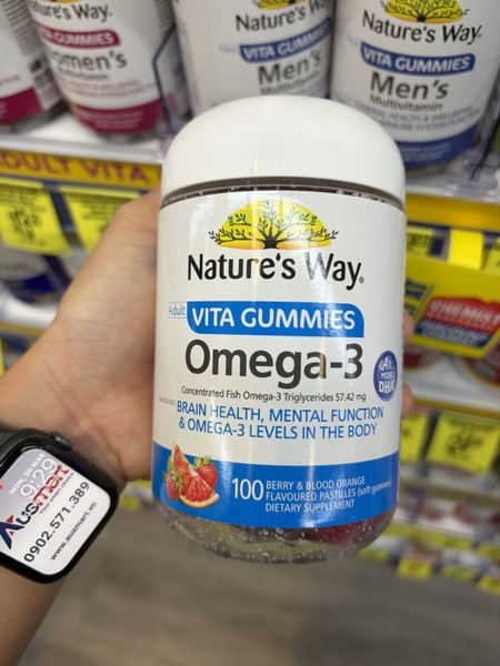 Kẹo dẻo bổ sung Omega 3 Nature's Way Adult Vita Gummies