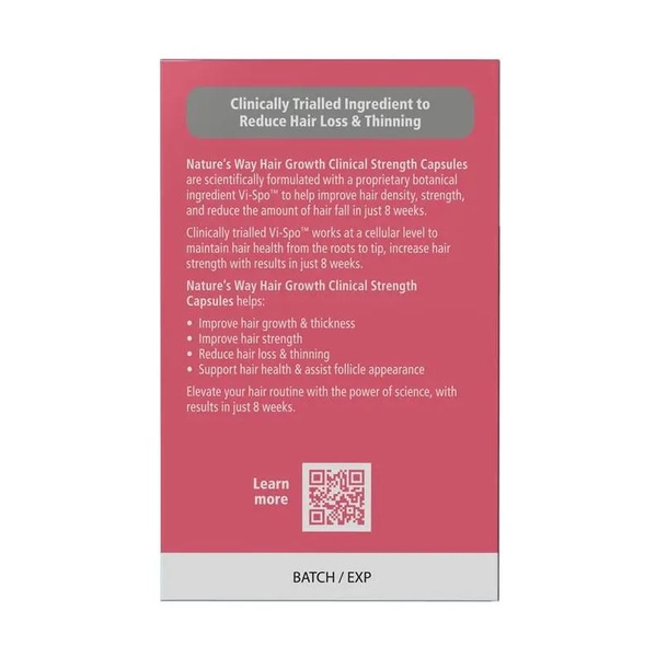 Viên uống mọc tóc Natures Way Hair Growth Clinical Strength 40 viên