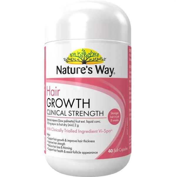 Viên uống mọc tóc Natures Way Hair Growth Clinical Strength 40 viên
