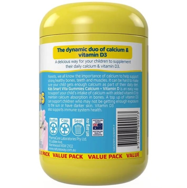 Kẹo Nature's Way Calcium + Vitamin D Kids Smart Vita Gummies