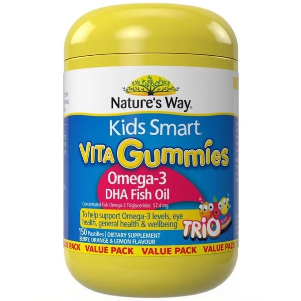 Nature's Way Omega3 DHA Fish Oil Kids Smart Vita Gummies