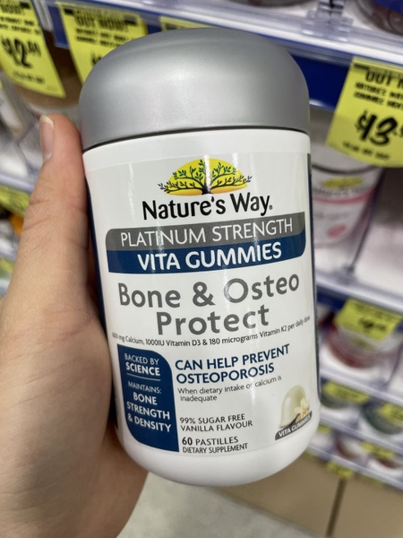 Kẹo dẻo bổ xương Nature's Way Platinum Strength Vita Gummies Bone & Osteo Protect 60 viên