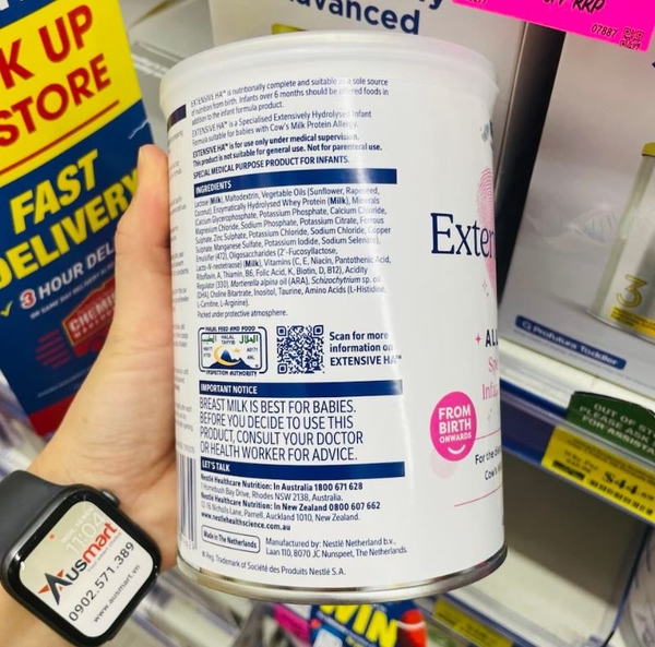 Sữa bột Nestle Extensive HA Allergy Infant Formula From Birth cho bé dị ứng đạm bò